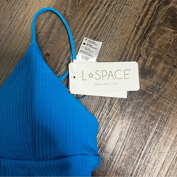 L Space Winnie Bikini Top Small *Teal Adjustable Straps Padded NWT - Picture 3 of 6